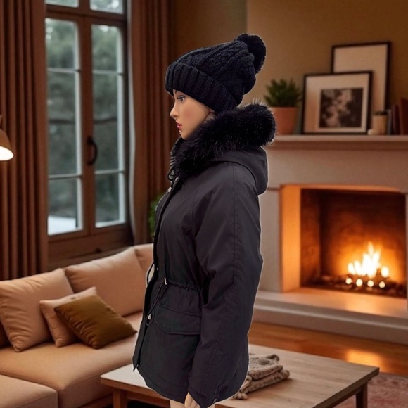 Puffit Faux Fur Mid-Length Hooded Drawstring Parka. NWT - Picture 2 of 12